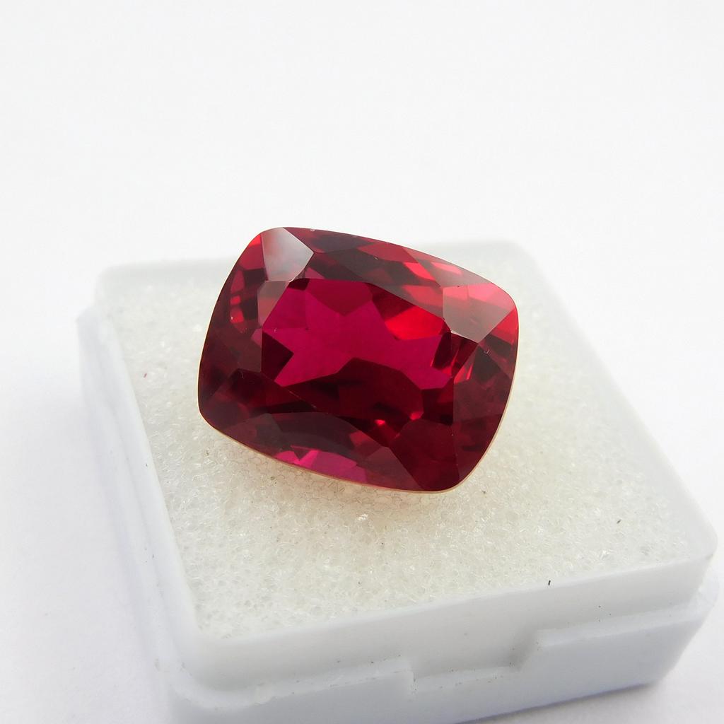 Natural Red Ruby Loose Gemstone 19.70 ct Bloody Cushion Cut for Jewelry Making and Gem Collections