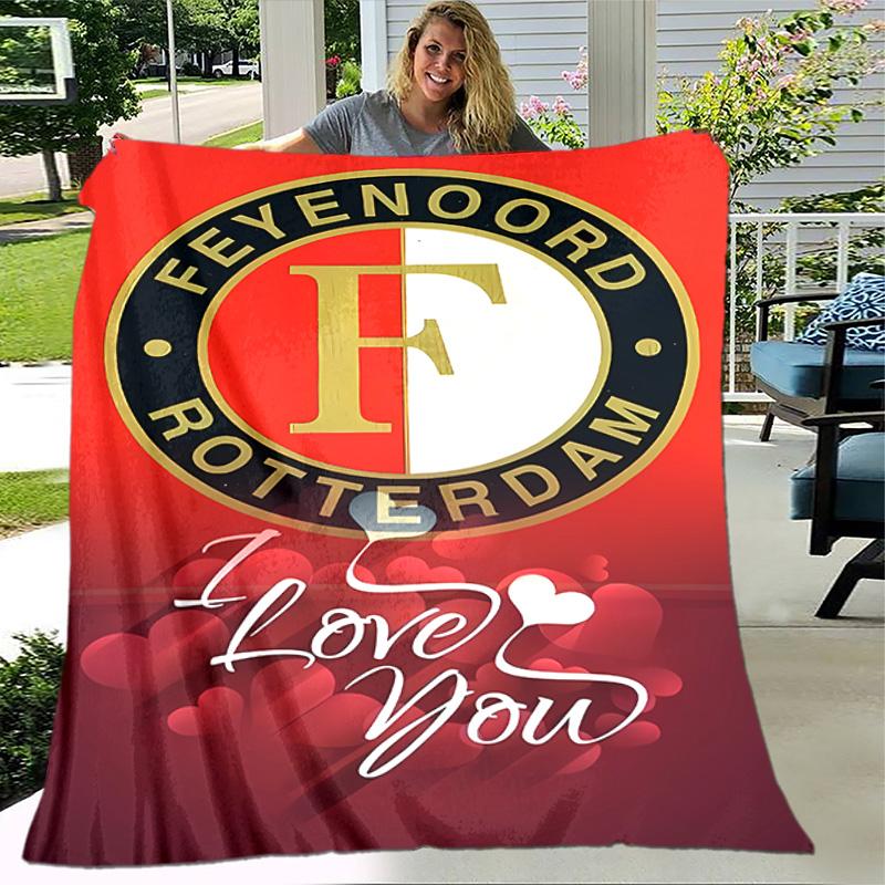 1pc Blanket - Feyenoord Rotterdam logo Print Design, Lightweight Blanket for Sofa, Bed- Soft &Warm, Gift for All Seasons