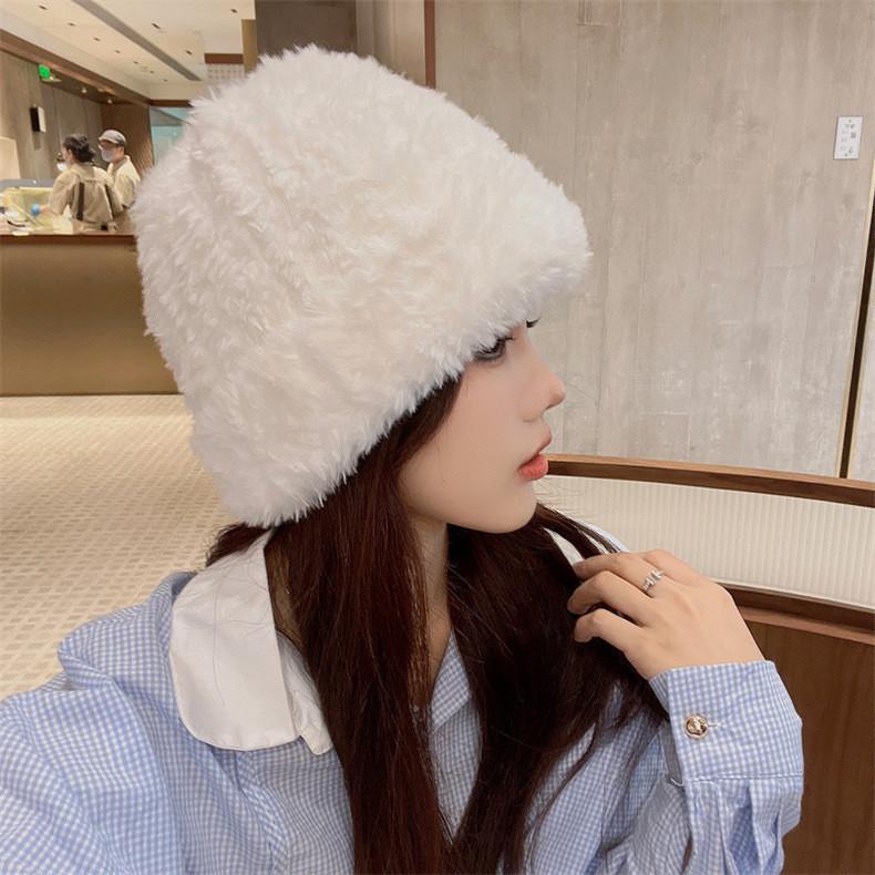 2024 Новая женская осенне-зимняя толстая теплая вязаная шапка с искусственным мехом для защиты ушей из пряжи