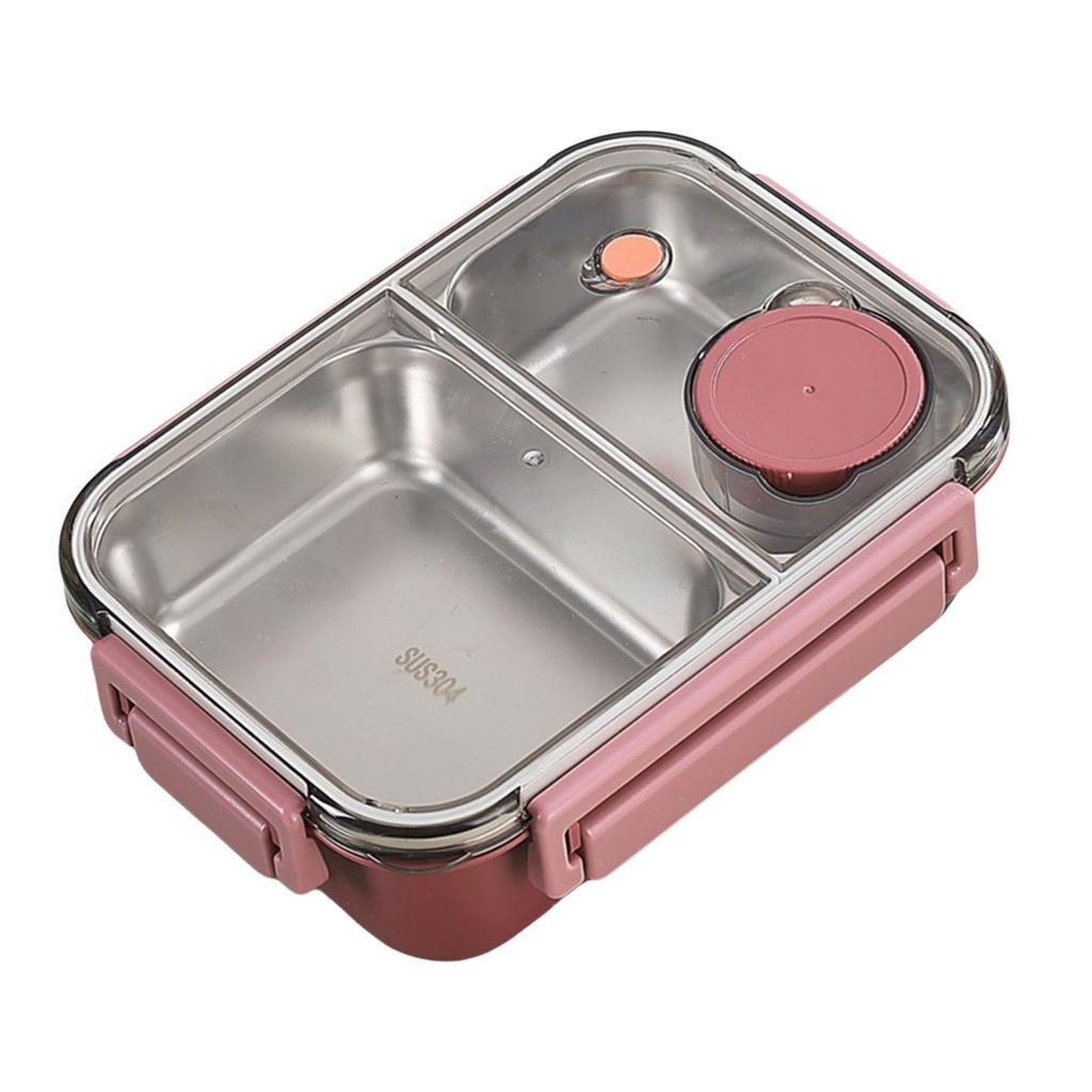 304 Stainless Steel Food Storage Container with Dividers Meal Box Portable Lunch Box for Office and Outdoor Use