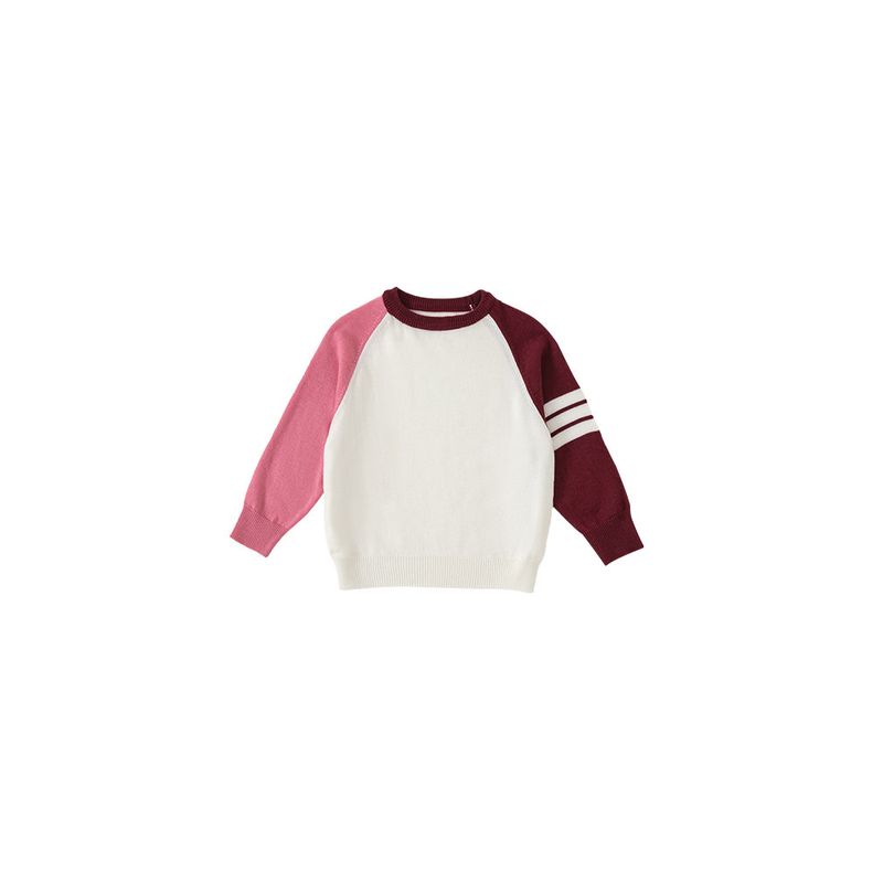 Insbobo Color Matching Spring Girls' Raglan Sleeve Sweater
