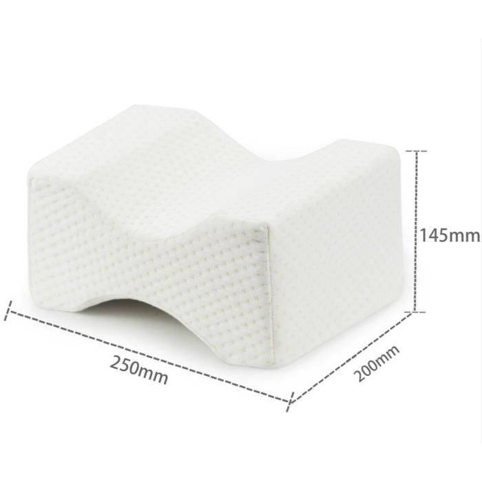 Oreiller - Genou - Mousse à mémoire de forme - 25x20x14 cm - Soulagement douleur sciatiques
