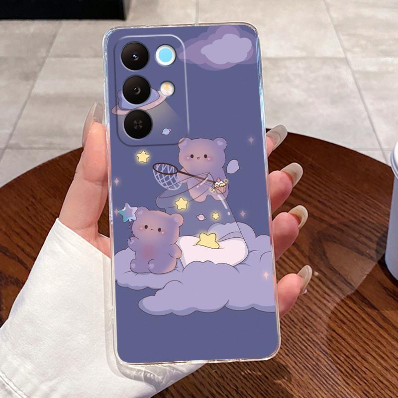 Чехол для Realme 15X 5G RMX5250 / C85 5G RMX5253 Чехол Эстетичный Милый Кот Астронавт Мягкий Силиконовый Чехол Прозрачный Чехол для Телефона