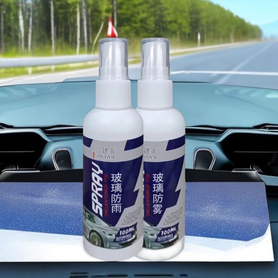 2 шт., 100 мл, автомобильный непромокаемый противотуманный спрей, долговечное покрытие, эффективная очистка, безопасный внедорожник, грузовик, авто ветровое стекло, зеркало заднего вида, противозапотевающее жидкое средство