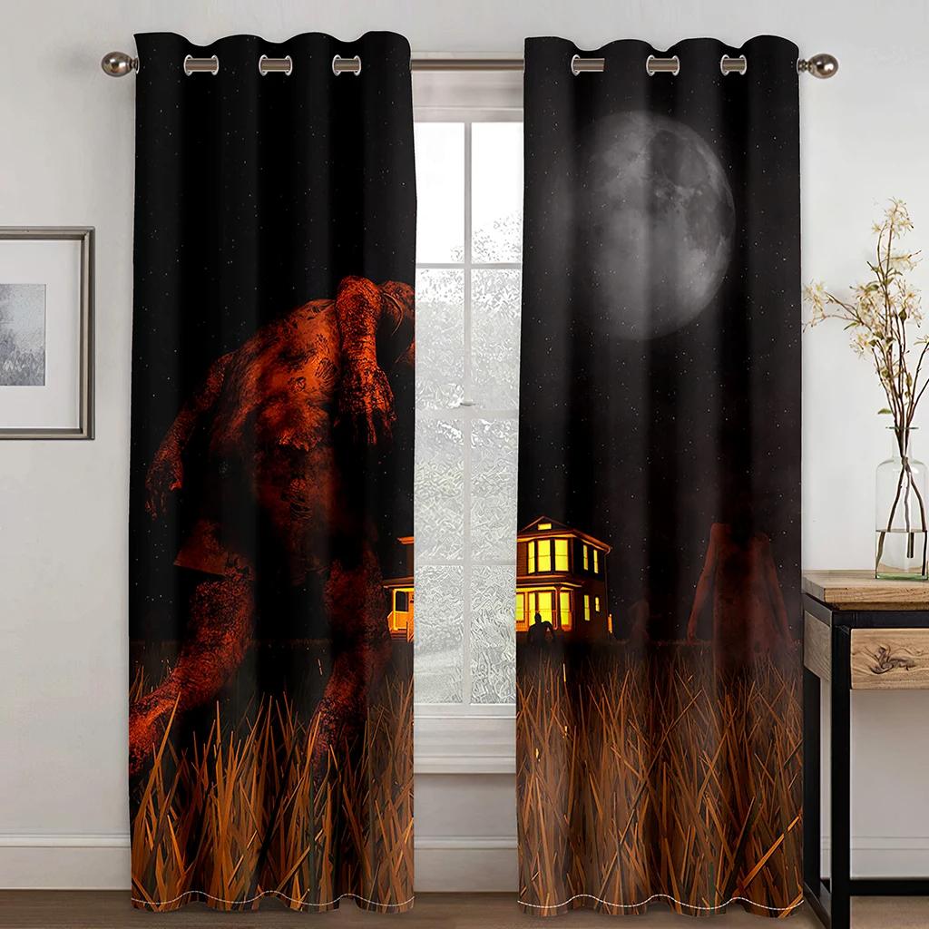 Волк Змея Кровавая Луна Черно-белые Шторы с высоким затемнением Балдахин Декор Спальня Детская Окно Различные Темные Серии Затемняющая Штора