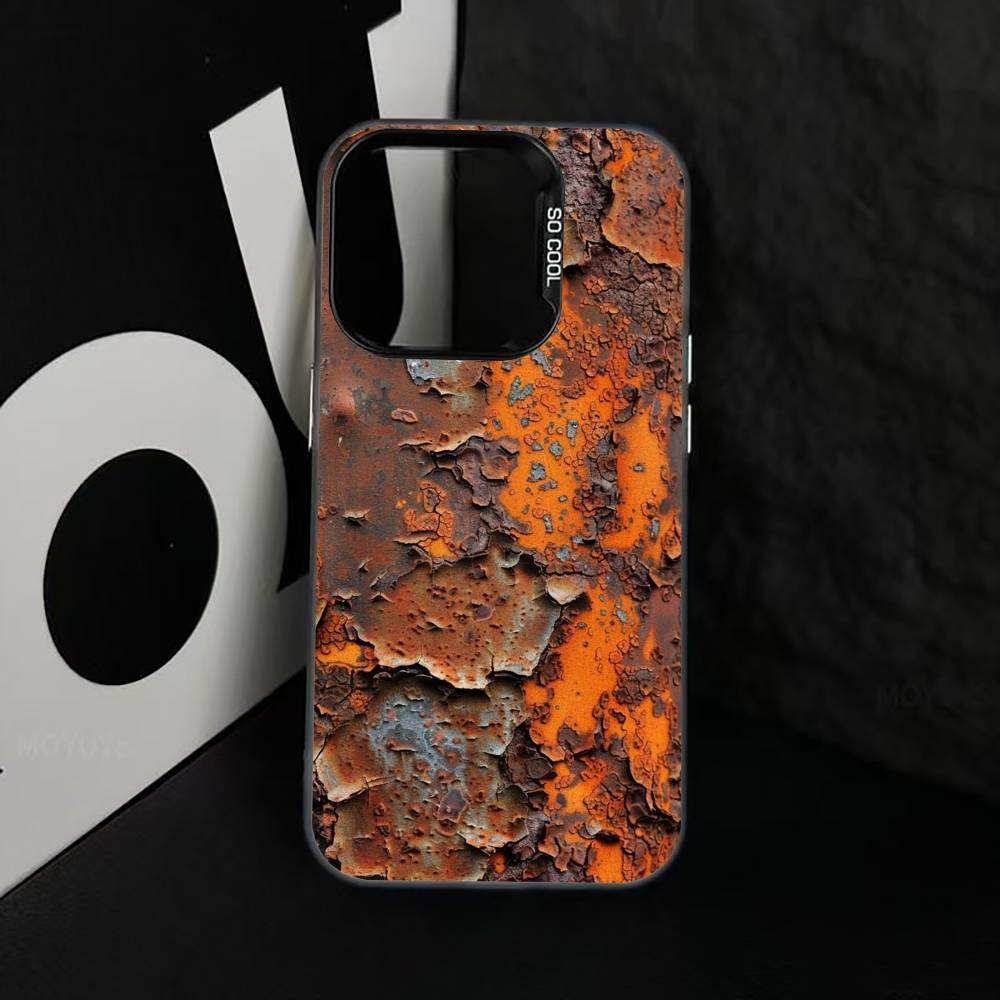 R-Ретро I-Индустриальный R-Ржавый Чехол Для Телефона Для iPhone 17,16,15,14,13,12,11 Plus,Pro Max,XS,Разноцветный Серебристо-Черный Чехол