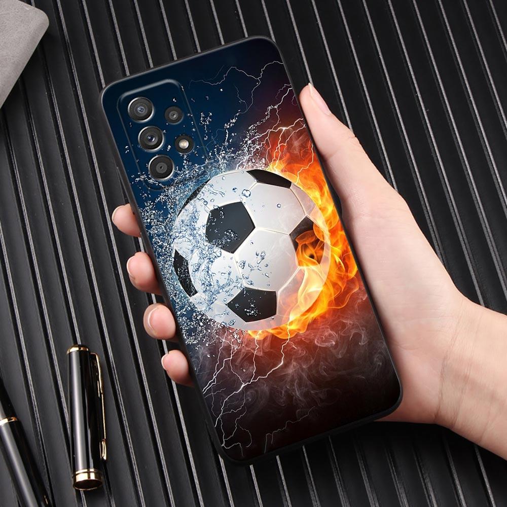 Чехол для телефона Огненный Футбольный Мяч для Samsung Galaxy A57 A56 A37 A55 A36 5G A26 A54 A52 A35 A34 A25 A17 A16 A15 A07 A06