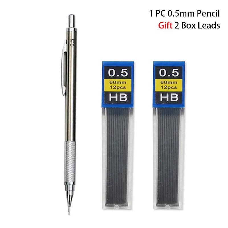 0.3 0.5 0.7 0.9 1.3 2.0 3.0mm Mechanical Pencil Full Metal Art Drawing Painting Automatic Pen Office School Supply Stationery