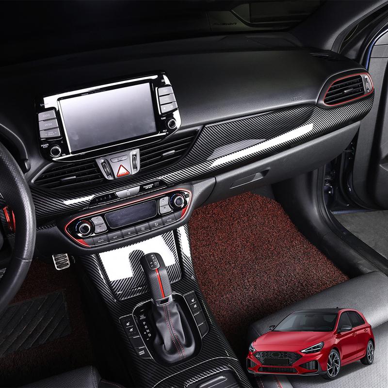 Для Hyundai I30/I30 N 2017-2025 Автомобильный Тюнинг Карбоновое Волокно Центральная Консоль Кнопка Стеклоподъемника Рычаг КПП Крышка Воздуховода Аксессуары LHD