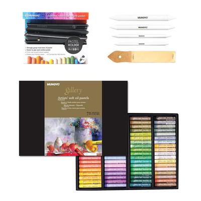 Галерея Мягкая масляная пастель с держателем для пастели, пни тортильона, наждачная бумага, набор материалов для рисования (набор из 72 цветов)
