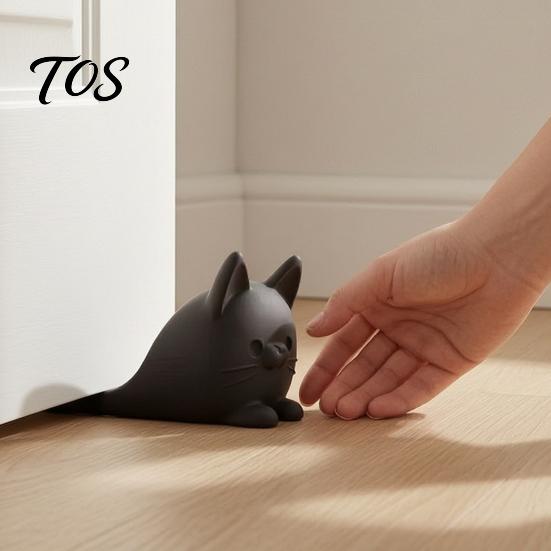 Дверной упор в виде животного, 3D-печатный лежащий кот, декоративный котенок-клин, противоскользящий коврик для пола, дверной упор для дома, гостиной, спальни, износ
