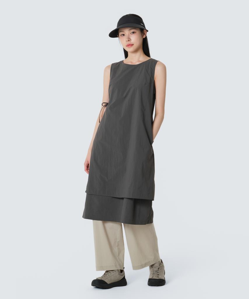 SNOWPEAK APPAREL Легкое женское платье-безрукавка из таслана (S26Mwlop57) Деревенский хаки