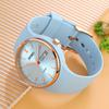 Silicone Waterproof Day of the Light Perfect Gift for High School Students Women's Wristwatch, Sporty, Cute, Simple, Casual, Date, Week, Blue,