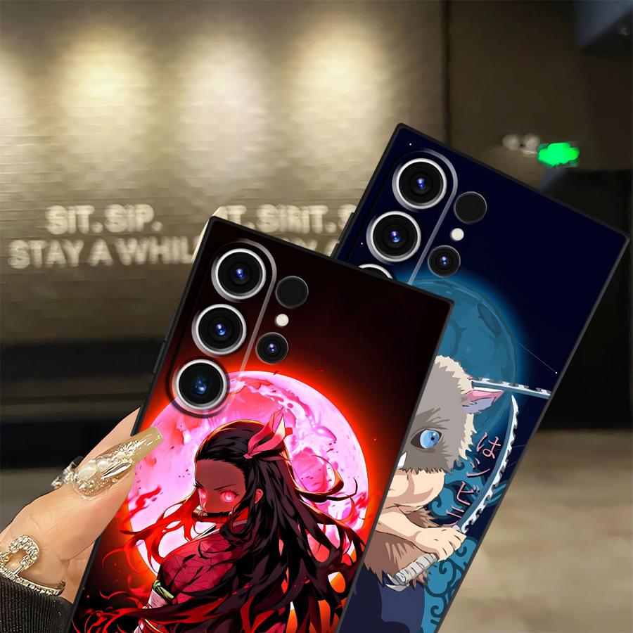 Чехол Demon S-Slayer Sanemi для Samsung Galaxy S23 Ultra S24 Plus S21 FE S25 Edge S20 Черный Мягкая Накладка на Телефон