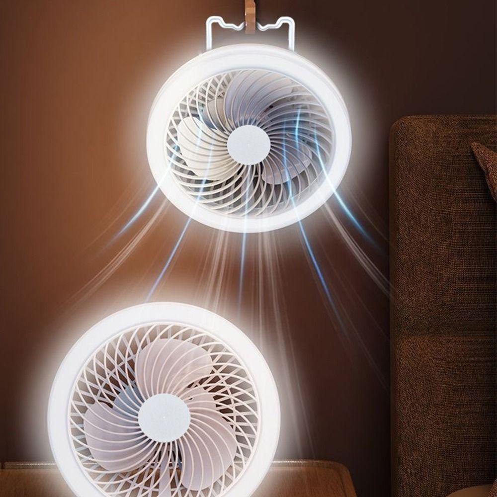 Energy Saving Camping Fan Light Super Quiet Hanging Fan Lamp Electric Fan Night Lamp Living Room