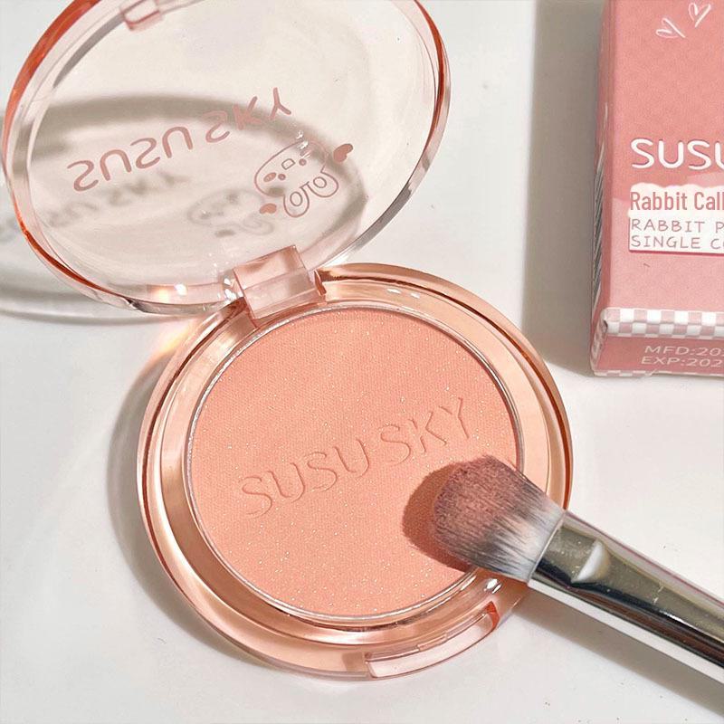 SUSUSKY Кролик Пу Пу Румяна: Фиолетовый, синий, персиковый матовый, нюдовый двойной оттенок румян, хайлайтер и контуринг.