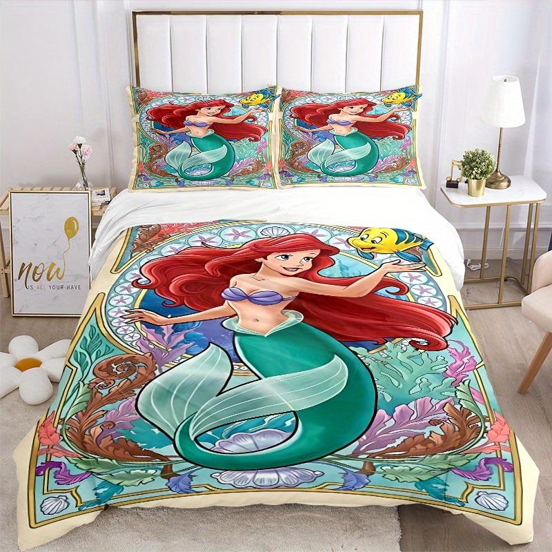3pcs Princess Ariel Bedding Set - 1 Soft Quilt Cover + 2 Pillowcases, Machine Washable - Suitable for All Seasons, Perfect Gift for Family and Fr
