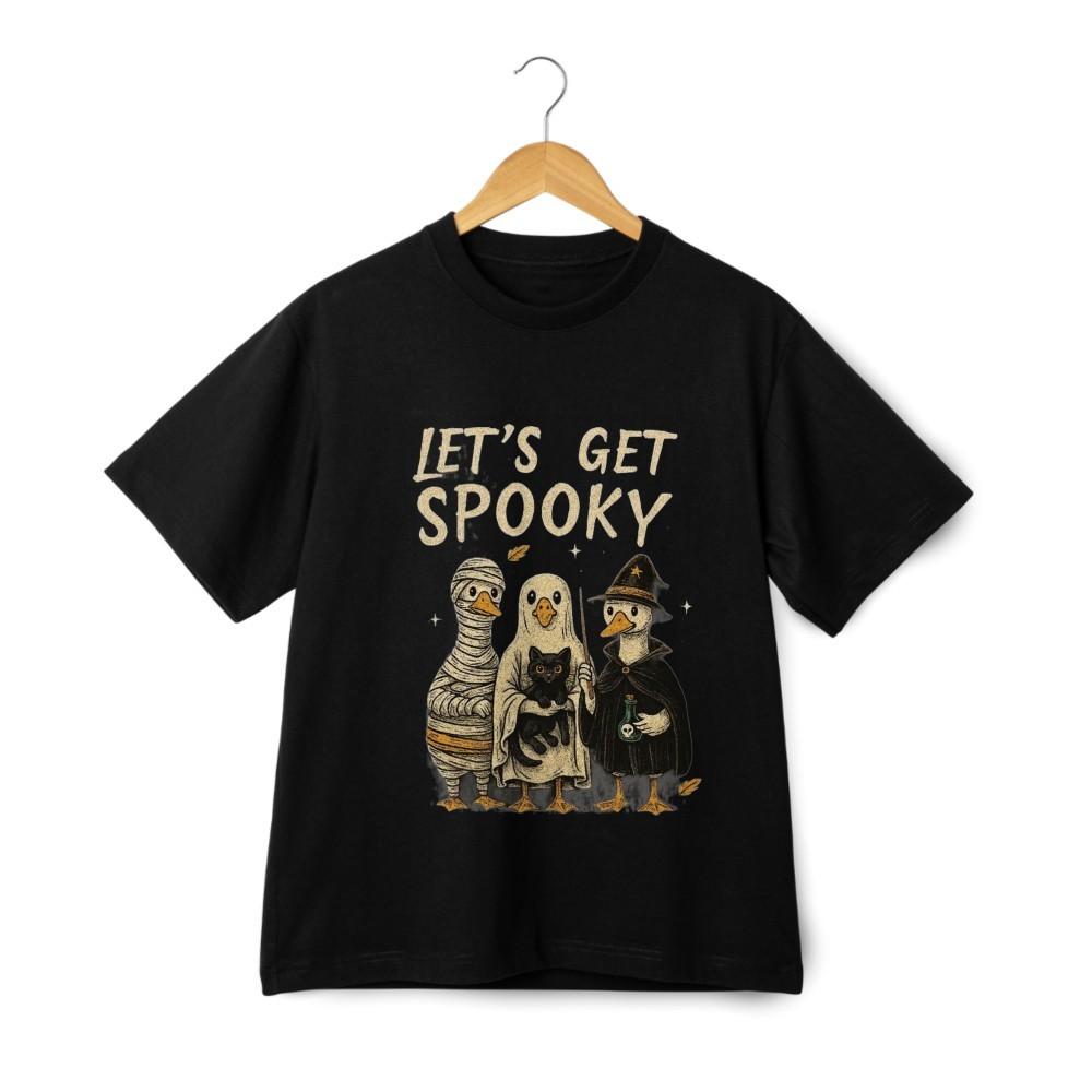 Let’s Get Spooky Duck Halloween Party Costume T-shirt Retro Graphic Unisex Tee