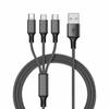 Nylon Braided Wire Phone Charger Cable Quick Charge Universal 3-In-1 Fast USB Charging Cable