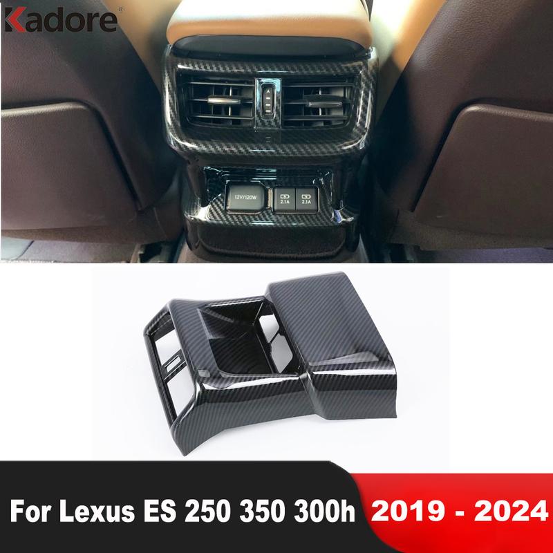 Car Armrest Box Rear Air Condition Vent Outlet Cover Trim For Lexus ES 250 350 300h -2024 Carbon Fiber Interior Accessories