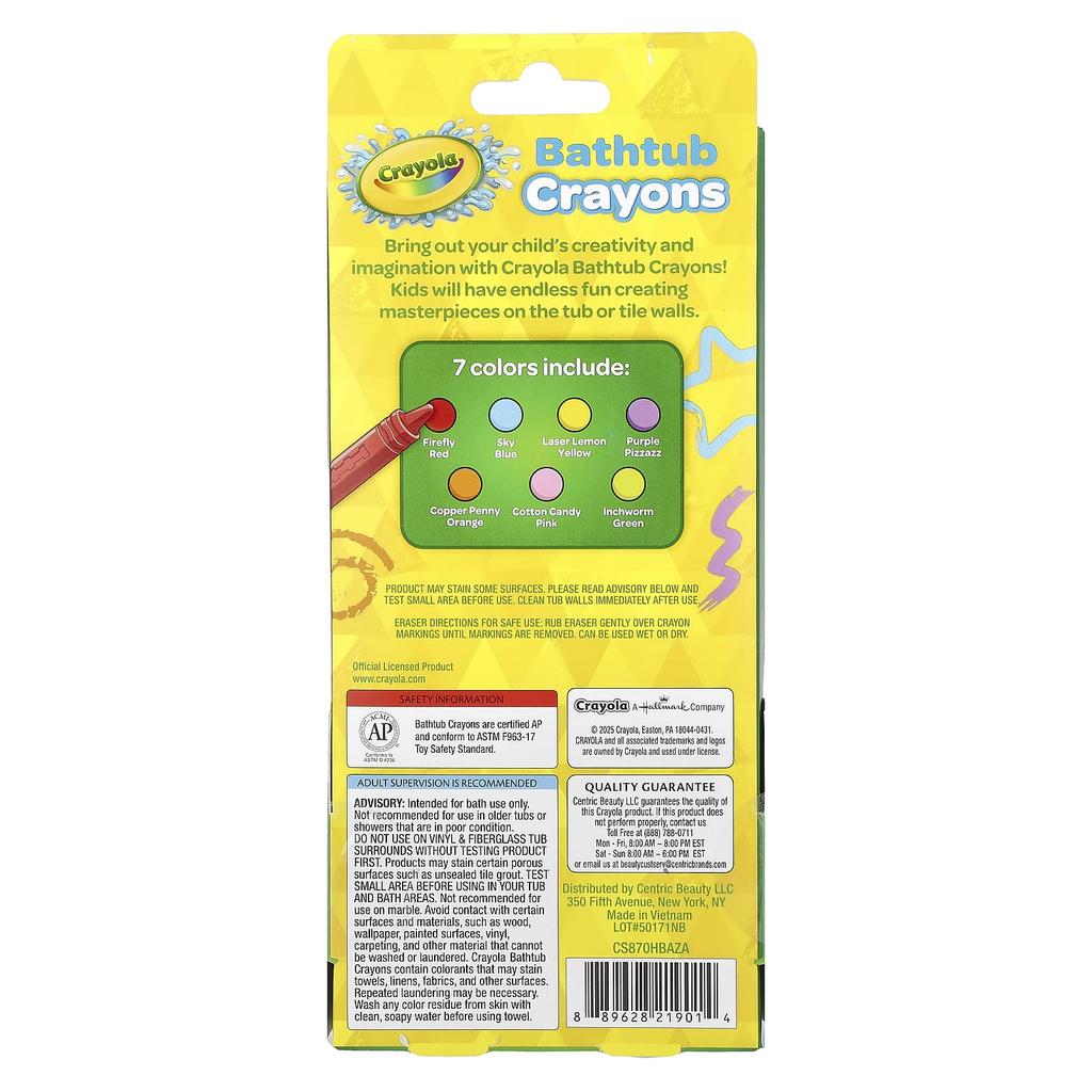 Crayola Мелки для ванны, Возраст 3+, Набор из 8 штук