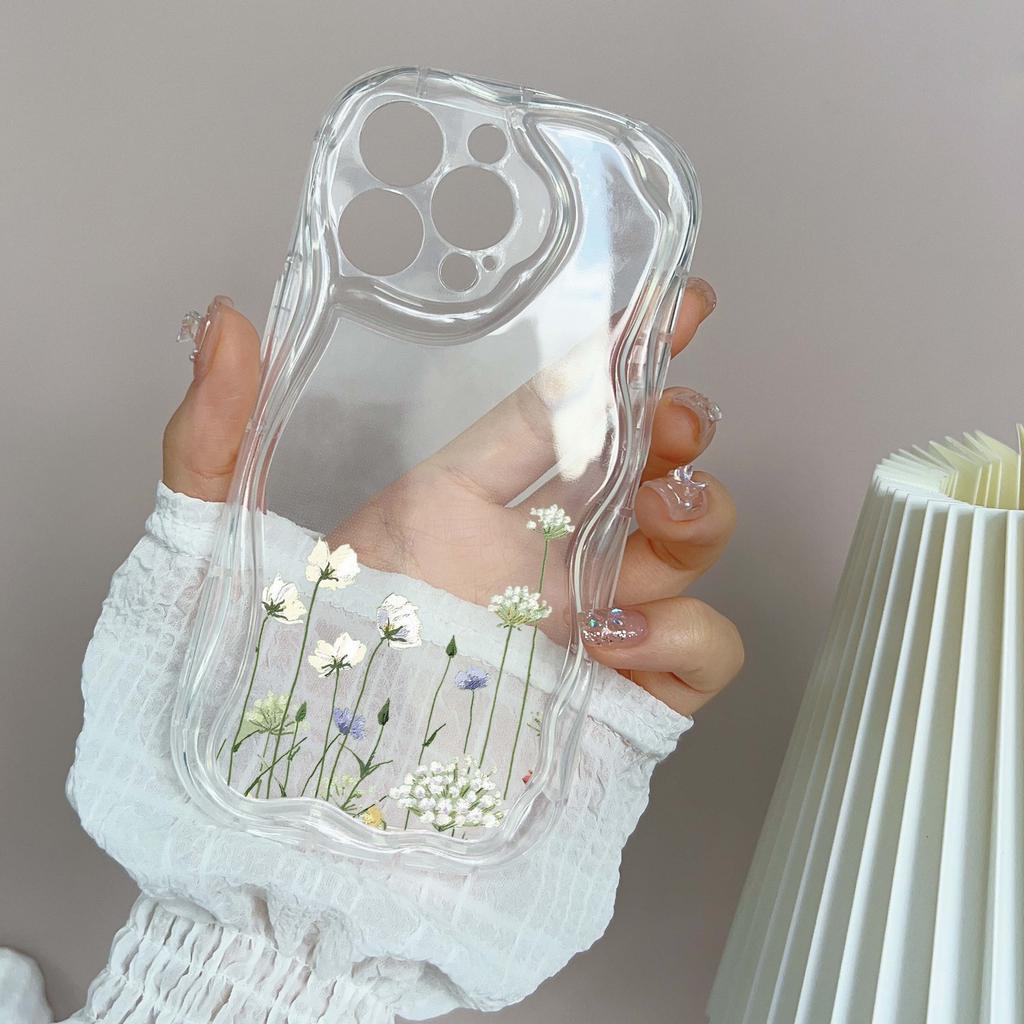 Мягкие волнистые чехлы для телефонов N93 с пионом для Samsung A54 A34 A13 A14 S23 S24 Ultra Xiaomi Redmi Note 13 12C Realme Infinix, защитный бампер