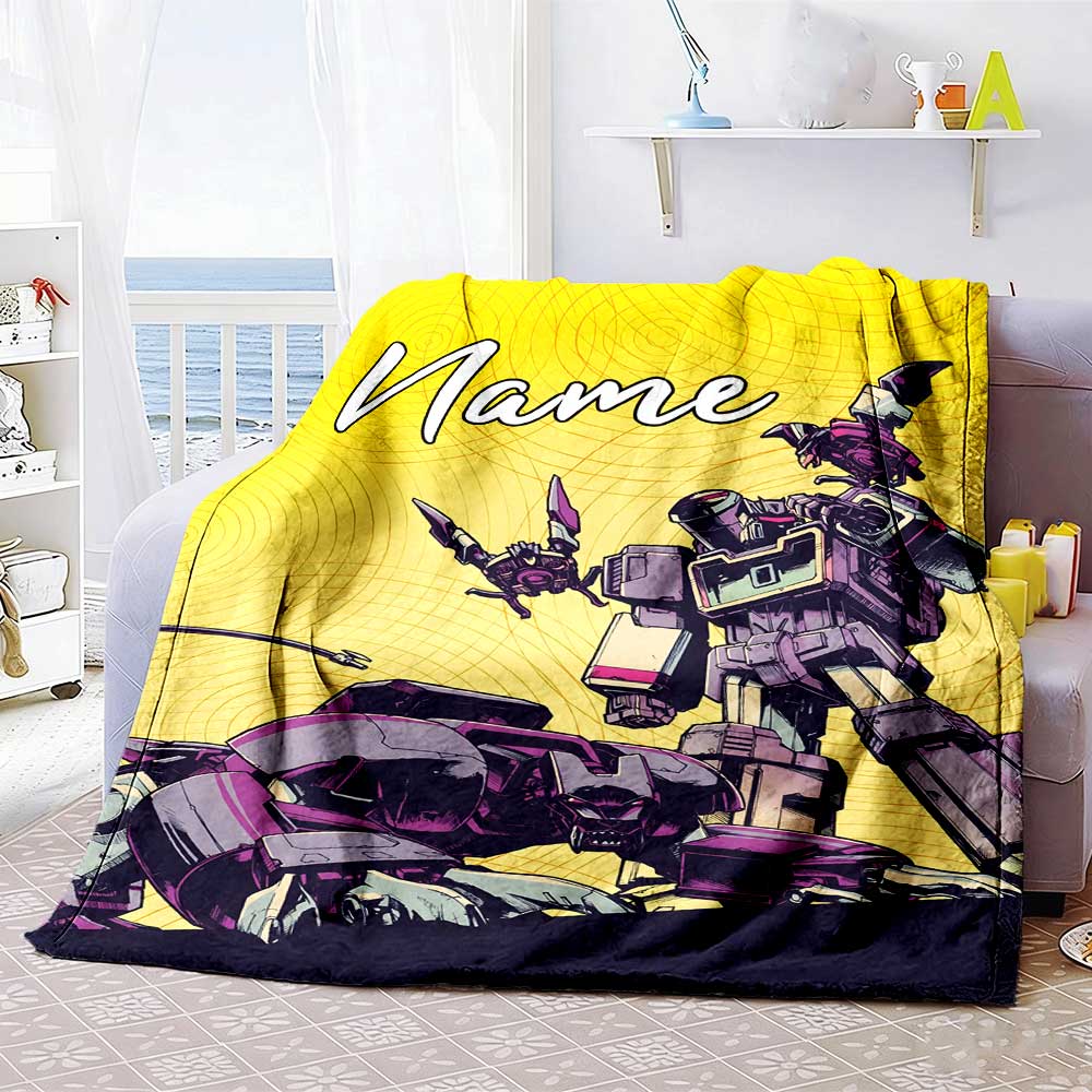 Transformers Fans (17) Personalized Name Blanket Cozy Customizable Blanket Ultra-Soft Versatile for Bed Home Decor Picnics Living Room