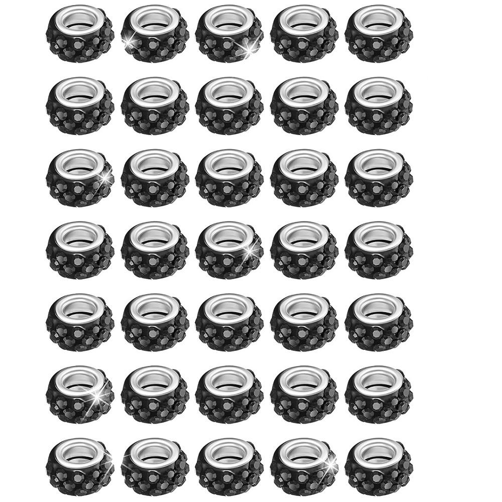 20/60/120 шт. Бусины для волос 12 мм, европейские бусины с большим отверстием, бусины для волос, ожерелья, серьги, браслеты, принадлежности для рукоделия