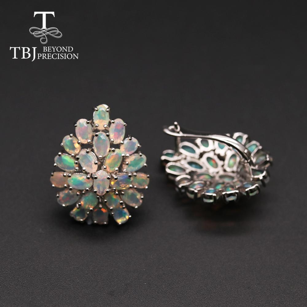 Большие серьги Bolaijewelry из стерлингового серебра 925 пробы с натуральным опалом высочайшего качества из Эфиопии, 11 карат, тонкий овал, 3 * 5/3 * 4 мм, украшения для женщин, ювелирные изделия