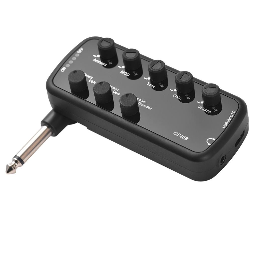 Басовый усилитель Мини-усилитель Портативный усилитель для наушников Басовый усилитель Plug and Play для электробаса Музыкальный инструмент 3 Встроенных