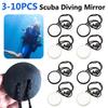 3-10PCS Diving Adjustable Rearview Mirror with Rope Safety Diving Signal Scuba Equipment for Family Outdoor Water Decoration