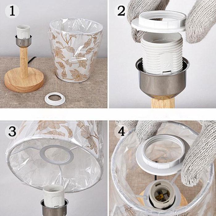 Circular Solid Wooden Base Holder with Cord on off switch for Table Lamp,Plug in E27 Lamp Bedside Lamp Holder for Home Lighting