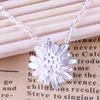 Weihua, Little Daisy Sunflower Necklace Femininity Small Fresh Sunflower Chrysanthemum Silver Plated Pendant