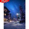 Полная площадь алмазная живопись уличная вышивка крестиком Алмазная вышивка Пейзаж Дерево Мозаика Снег Рождественские украшения подарок