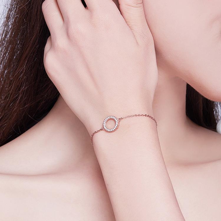 Оригинальный модный простой браслет оригинального происхождения, женский браслет из стерлингового серебра S925 с покрытием из розового золота