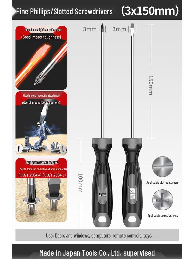 High-Quality Industrial Screwdriver Set: Phillips, Flathead, Torx, Strong Magnetic, Durable Manual Tools