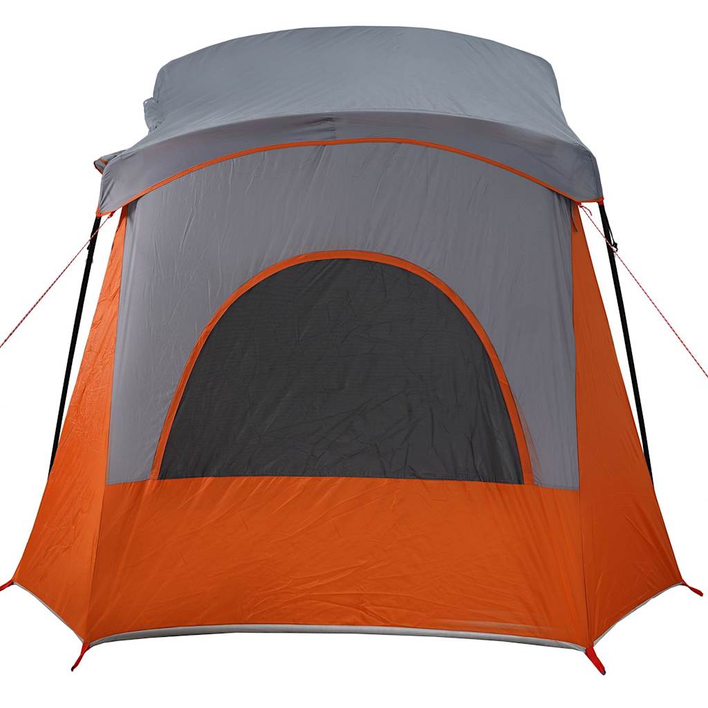 5 Person Camping Tent Grey and Orange Waterproof