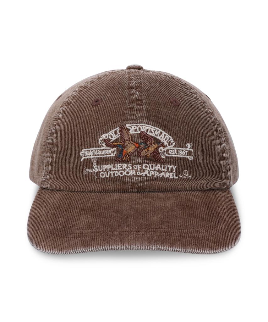 POLO RALPH LAUREN Кепка Polo Sportsman из вельвета-Коричневая
