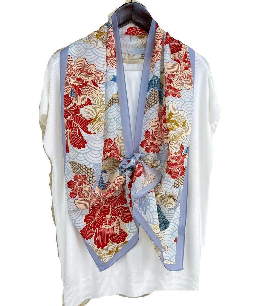 Silk Scarf Women'S Silk Mulberry Silk Spring And Autumn Summer Versatile Scarf With Mother Sunscreen Thin Shawl