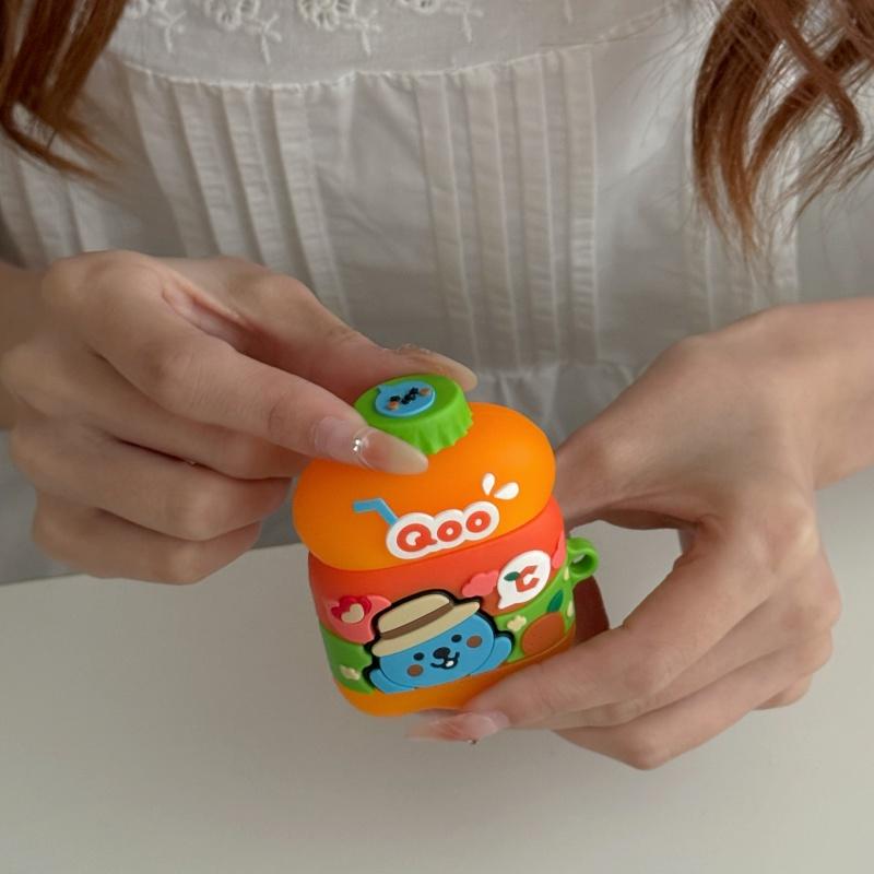 Чехол 3D Orange Juice для AirPods 4 2024 года, мягкий силиконовый чехол для наушников AirPods Pro 2 1 2 3, чехол для зарядки AirPods 3
