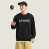Li Ning Sports Lifestyle Series Fleece Warm Round Neck Letter Loose Sweatshirt Unisex Sweatshirt Black AWDVC63-3