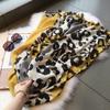Luxury Brand Yellow Leopard Dot Fringe Viscose Shawl Scarf Lady High Quality Head Wrap Pashmina Stole Muslim Hijab 180*90Cm