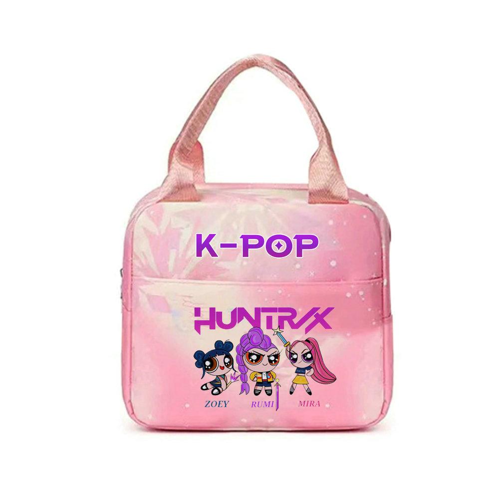 KPop Охотники на демонов Офисные работники С сумкой для обеда Портативная термосумка Большой емкости Сумка для обеда Наплечная сумка Двойного назначения