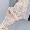 1 Pair Cycling Sun Protection Sleeves Lace Flower Embroidery Solid Color Thin Breathable Mesh Outdoor Driving Ani-UV Arm Covers