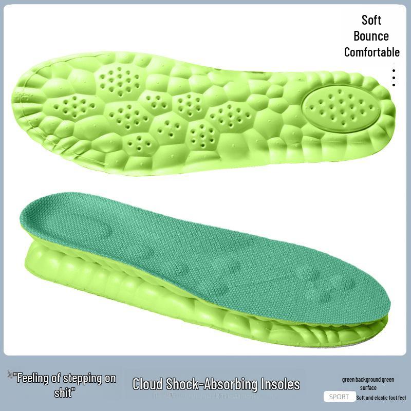 4D облачные спортивные стельки: Амортизирующие, дезодорирующие, дышащие, впитывающие пот, мягкие, обезболивающие, высокоэластичные военные тренировочные стельки.