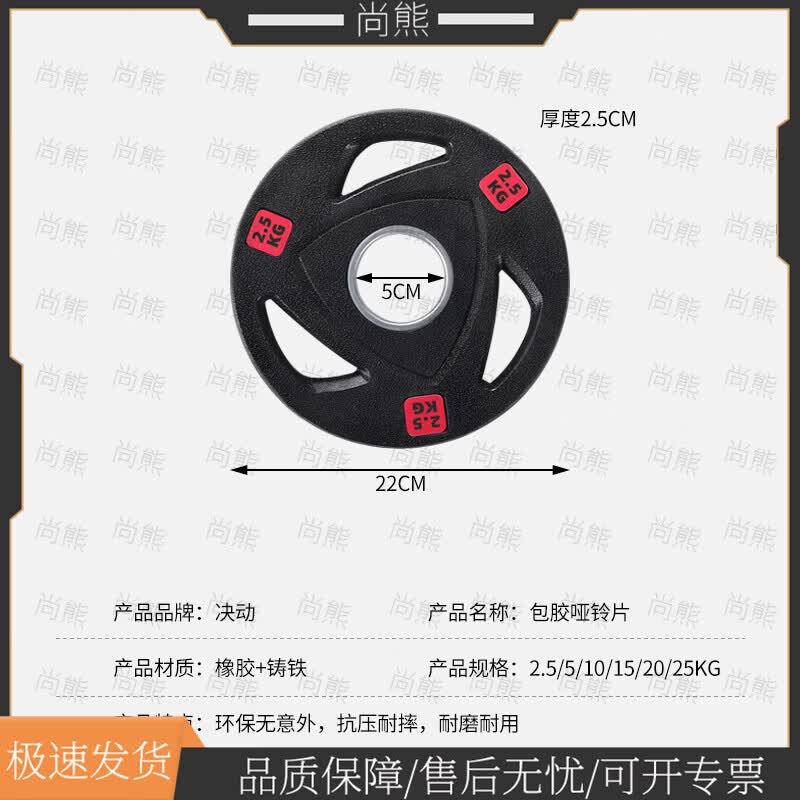 Rubber-Coated Barbell Weight Plates