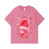 275 GSM Washed T-shirts 100% Cotton Chainsaw Man V29 Denji Print Unisex Heavy Cotton T Shirt