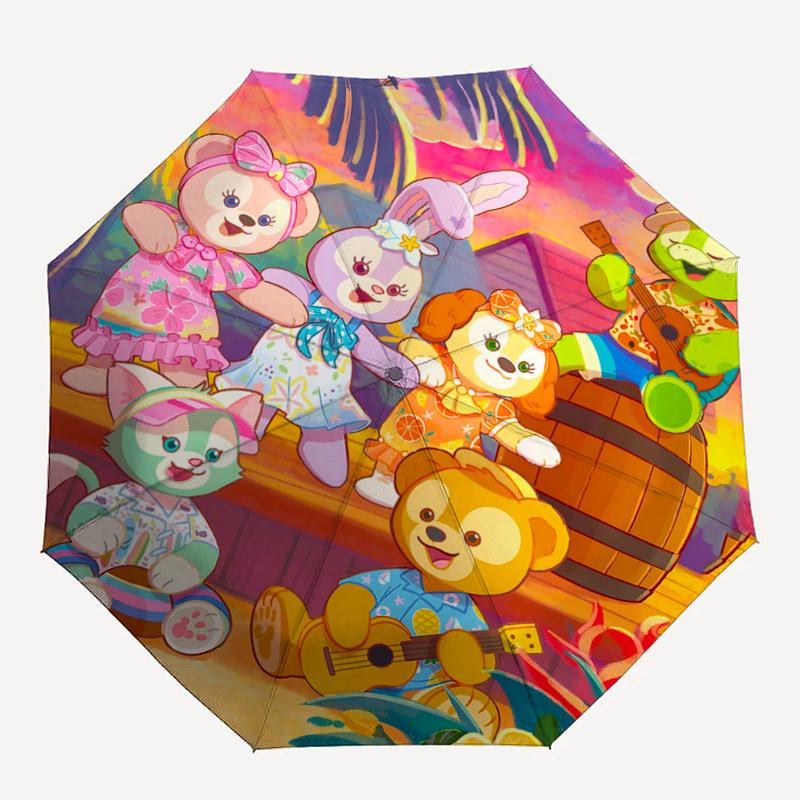 1pc Duffy and Friends at the Beach Pattern Umbrella, Fashionable, Personalized, High-Value Folding Umbrella, a Must-Have for Summer, 8-Rib D