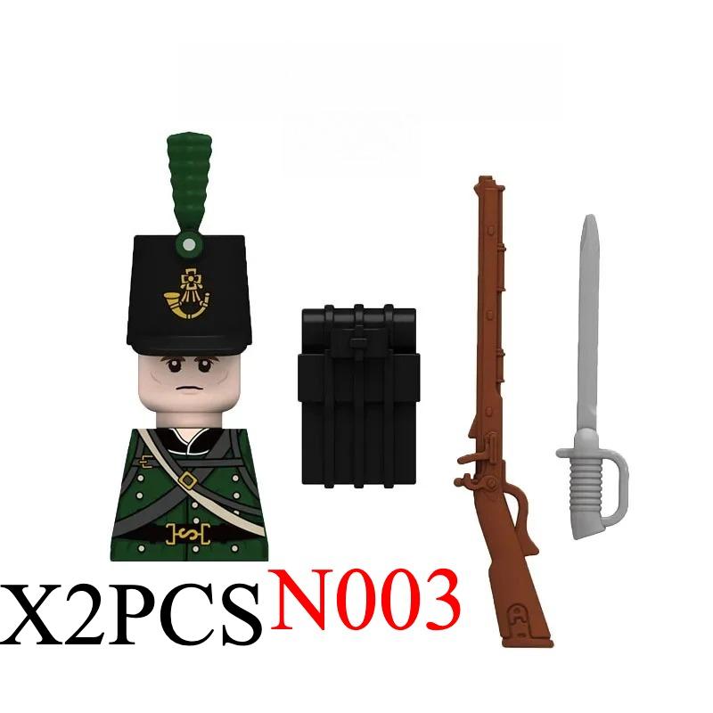 Средневековые солдаты Наполеоновских войн Фигурки Военные MOC Строительные блоки Рыцари Британские Французские Фузилеры Винтовки Оружие Детская игрушка B08