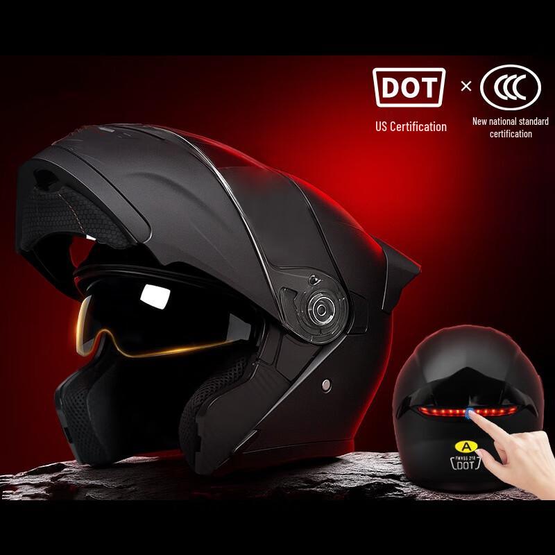 Zebian Full Face Motorcycle Helmet with LED Taillight
